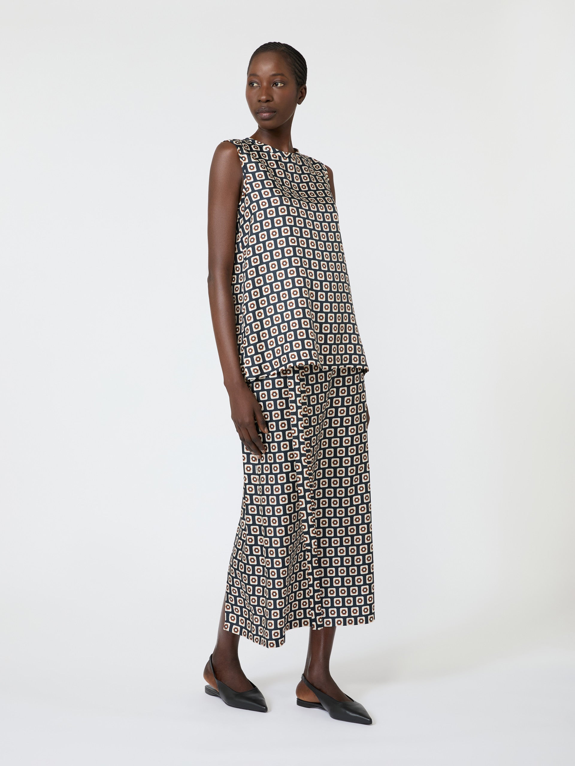 max mara printed silk twill skirt for women