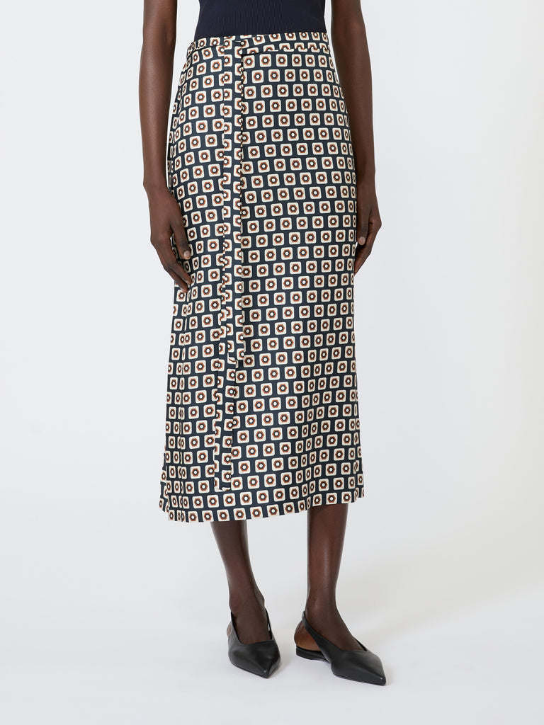 max mara printed silk twill skirt