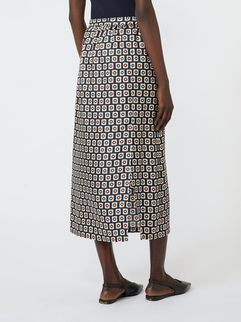 max mara printed silk twill skirt