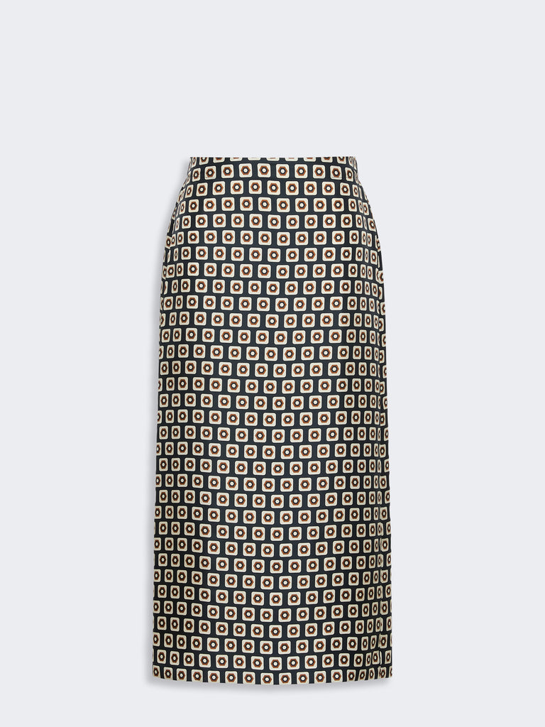 max mara printed silk twill skirt