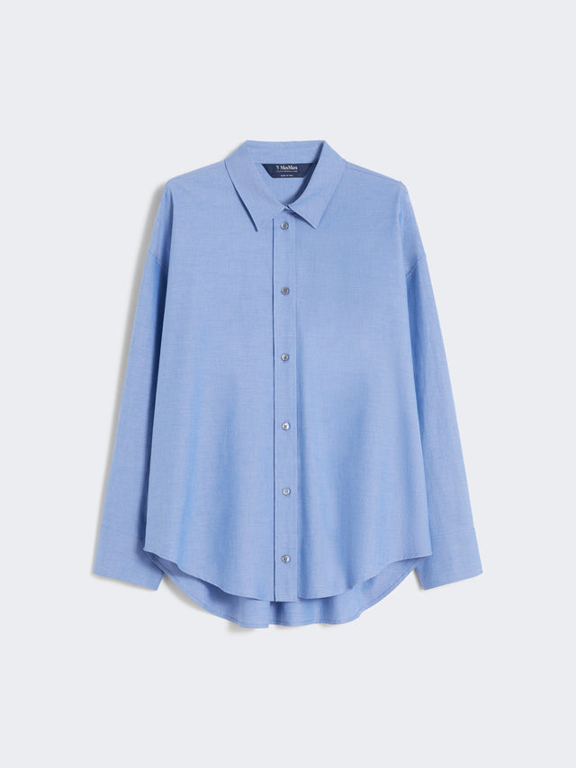 Cotton Oxford Shirt for Women - Light Blue - Max Mara UAE