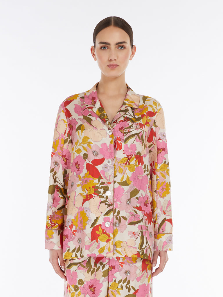 max mara printed silk pyjama shirt
