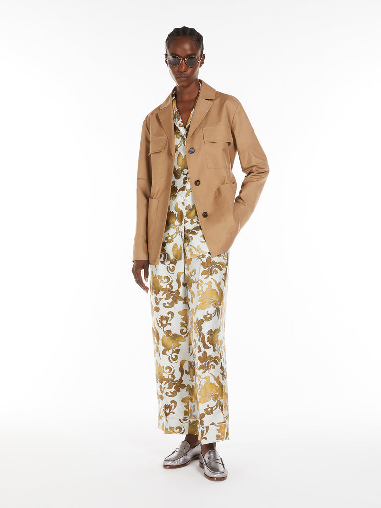 Printed silk pyjama shirt