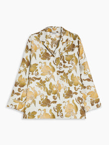 max mara printed silk pyjama shirt for women