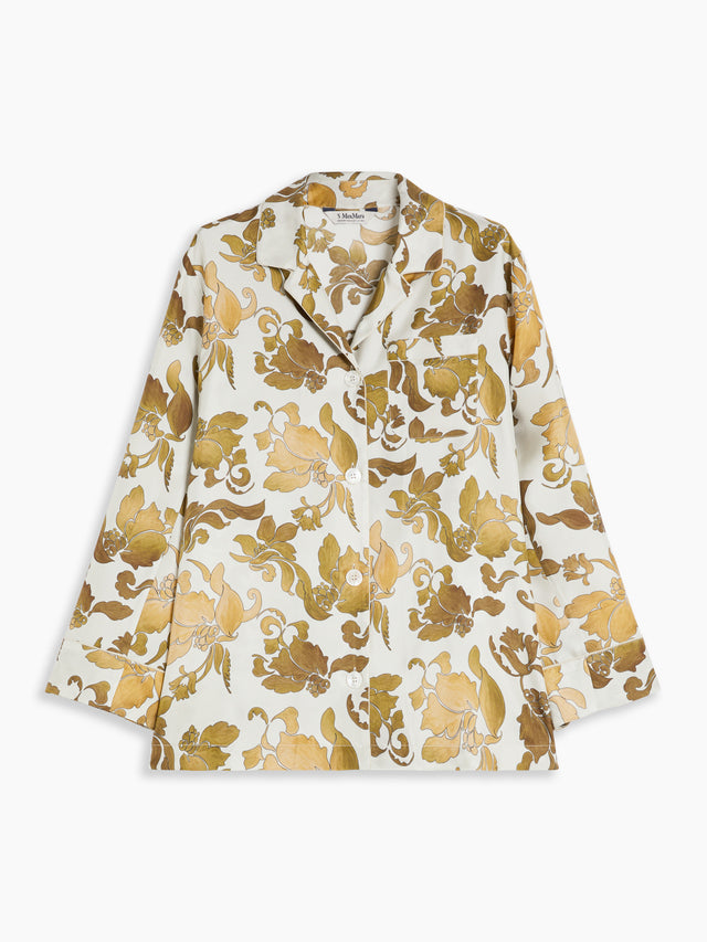 max mara printed silk pyjama shirt for women