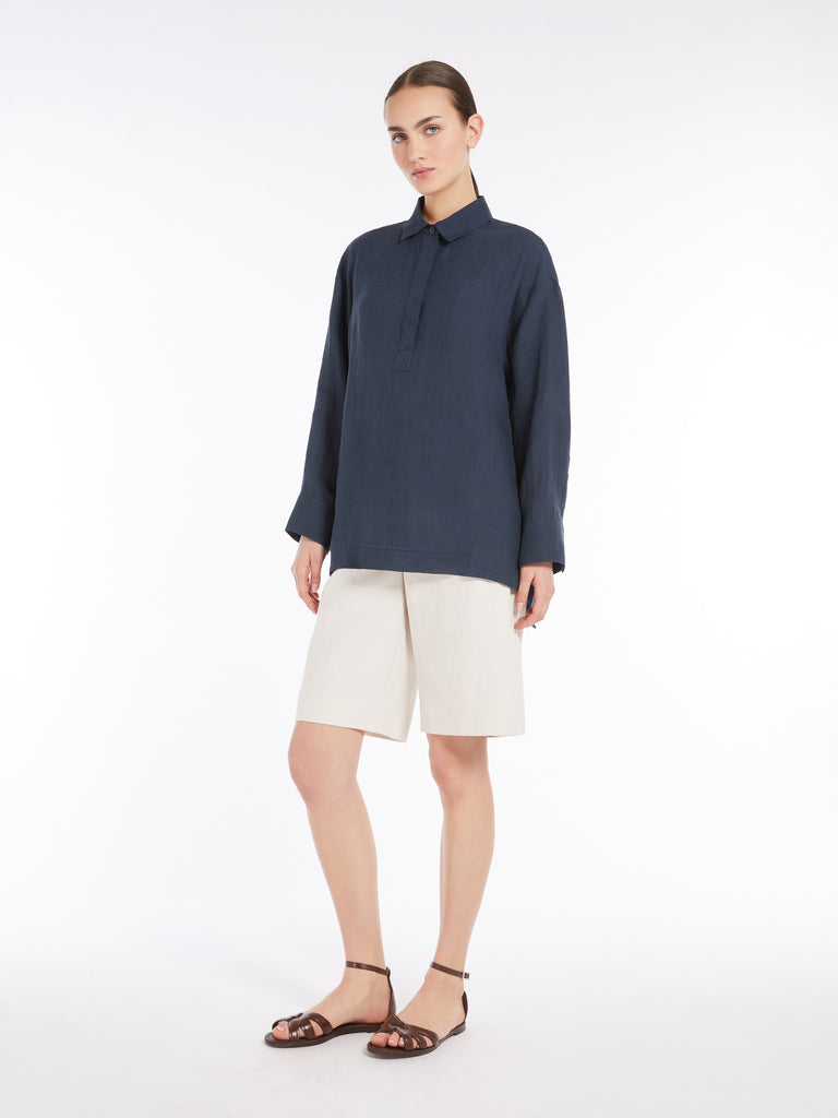 max mara linen canvas polo shirt