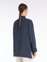 Linen Canvas Polo Shirt for Women - Ultramarine - Max Mara UAE