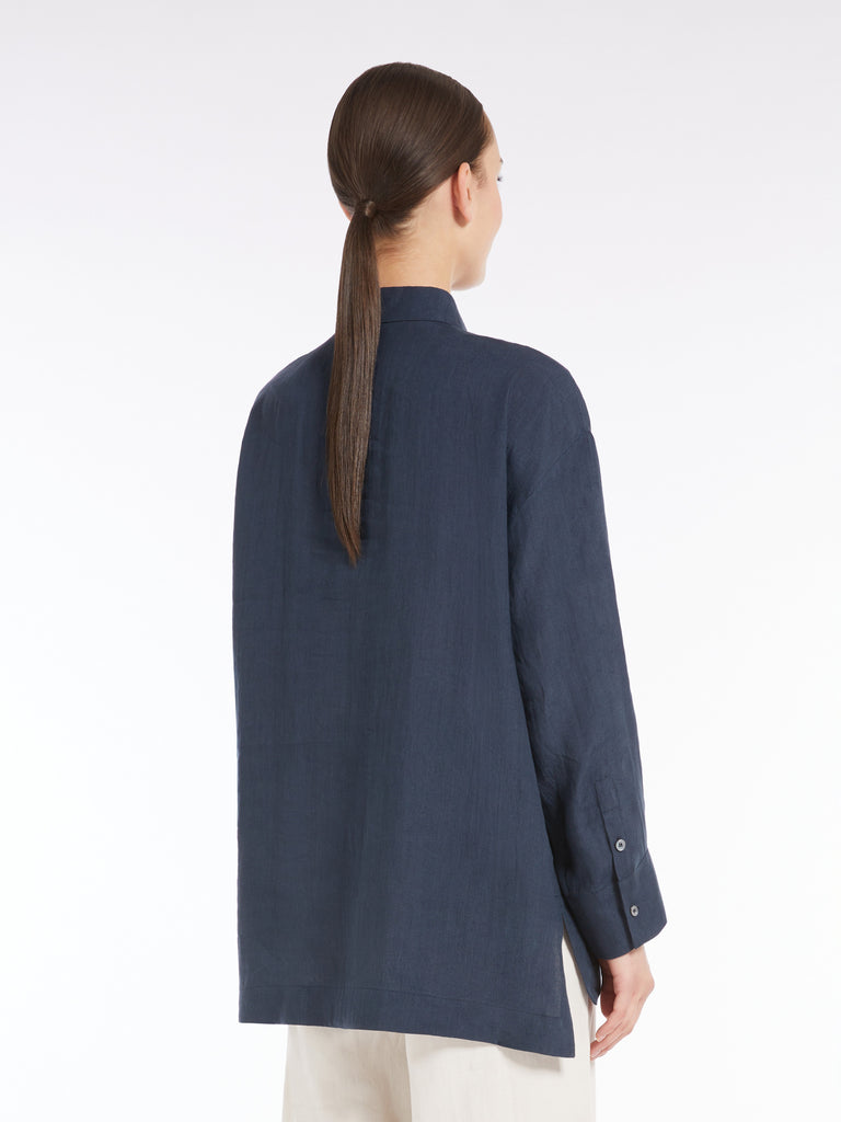 max mara linen canvas polo shirt