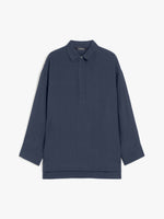 Linen Canvas Polo Shirt for Women - Ultramarine - Max Mara UAE