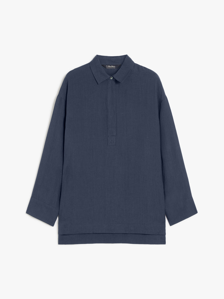max mara linen canvas polo shirt