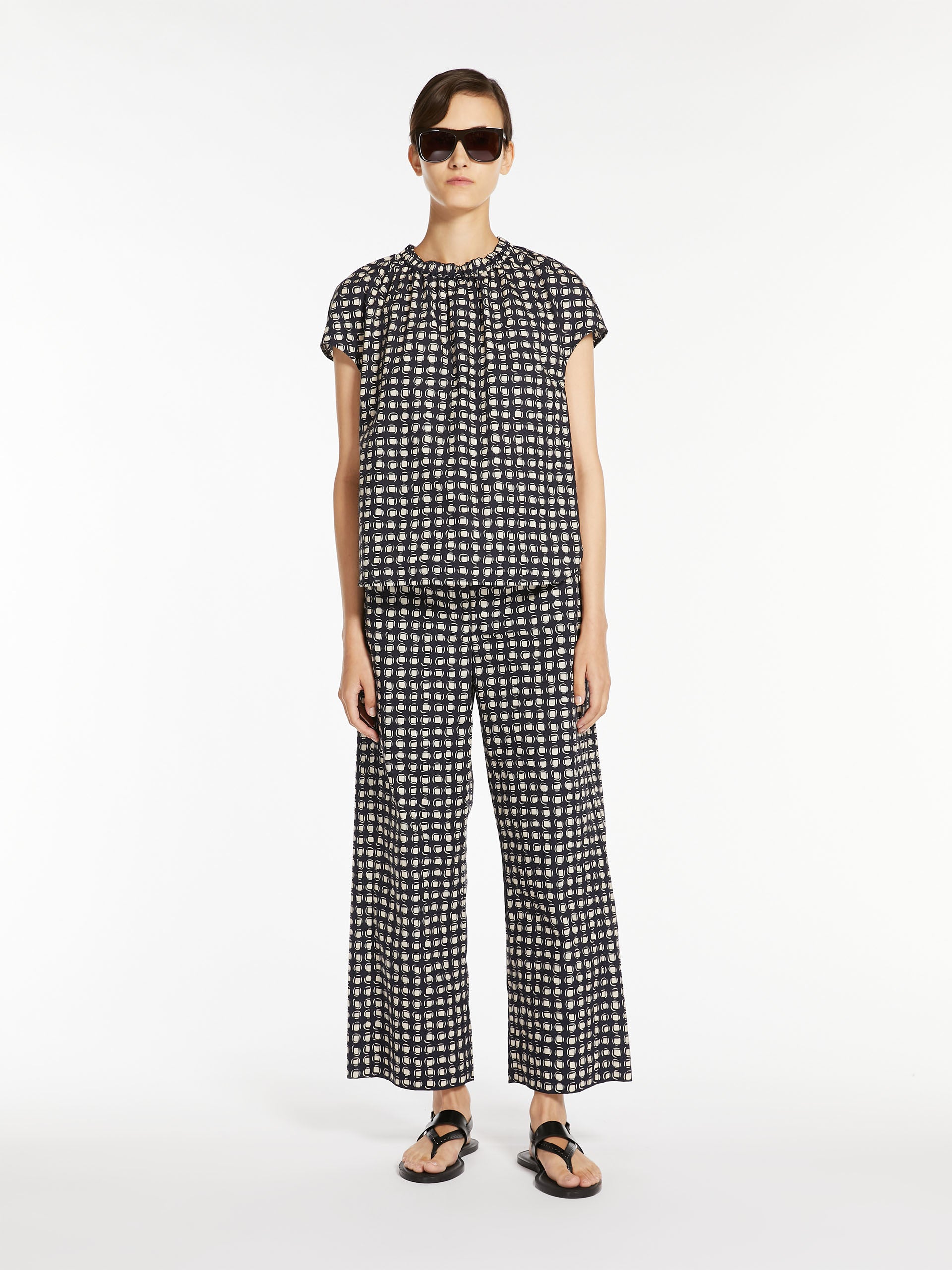 Printed cotton blouse