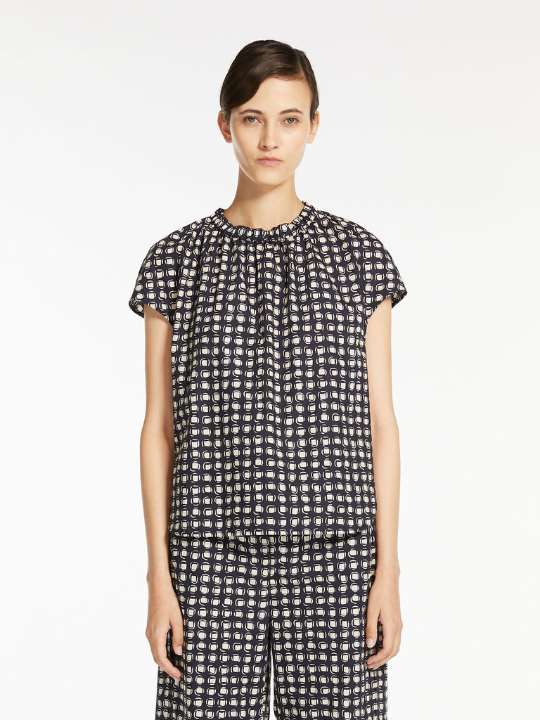 Printed cotton blouse