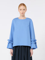 max mara poplin blouse with ruffles and flounces for women
