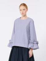 max mara poplin blouse with ruffles and flounces for women