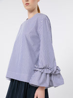 max mara poplin blouse with ruffles and flounces for women