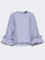 max mara poplin blouse with ruffles and flounces for women