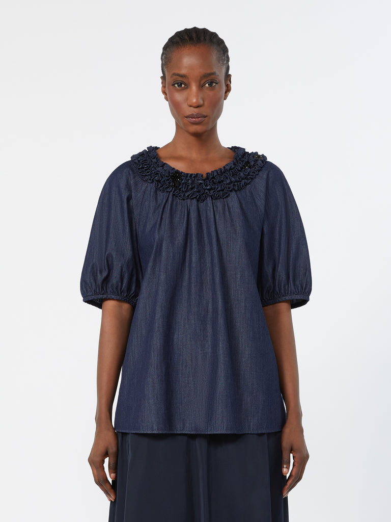 max mara cotton denim blouse