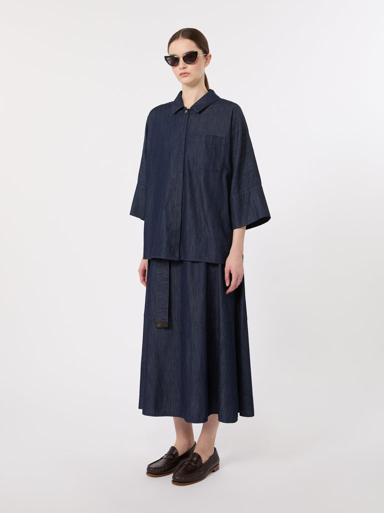 max mara wide cotton denim shirt