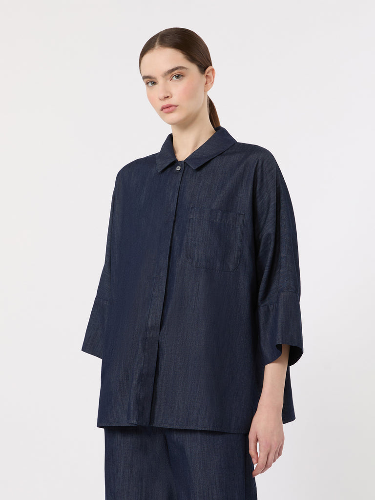 max mara wide cotton denim shirt