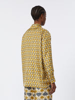 Reversible Printed Silk Shirt for Women - Mustard - Max Mara UAE