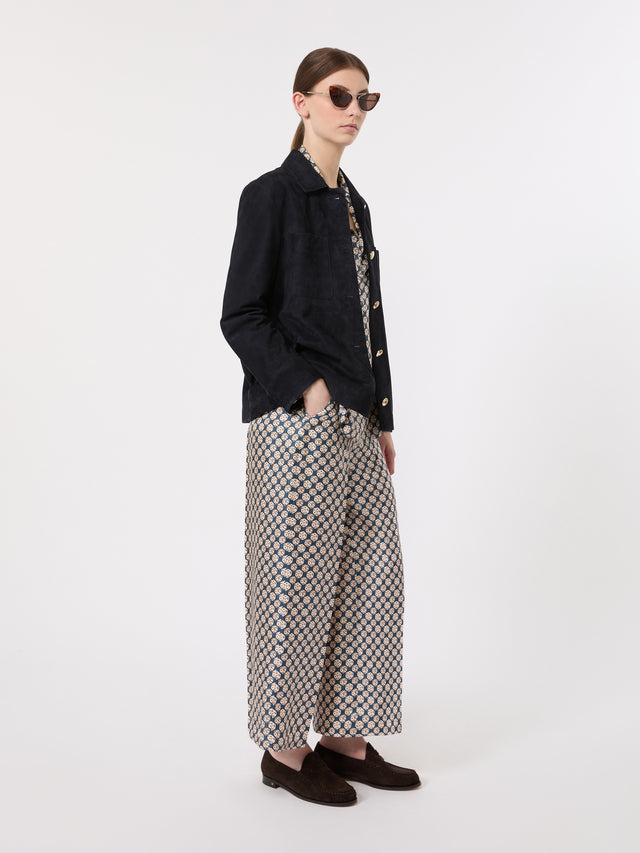 max mara printed silk pyjama-style shirt for women