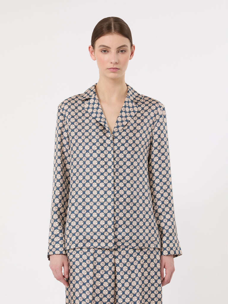 max mara printed silk pyjama-style shirt