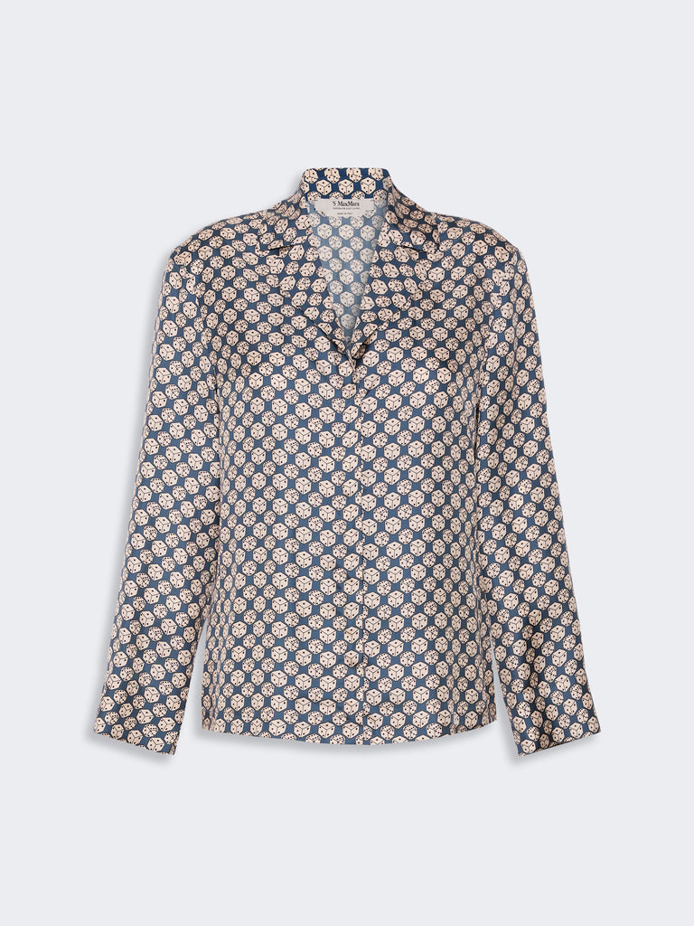 max mara printed silk pyjama-style shirt