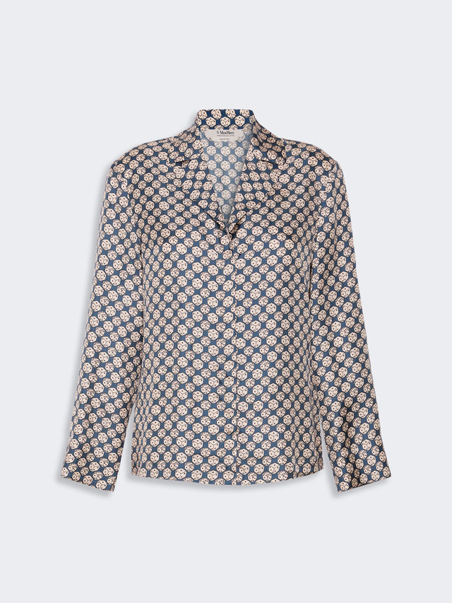 max mara printed silk pyjama-style shirt for women