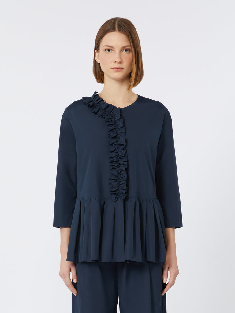 max mara flounce-detail washed cotton shirt