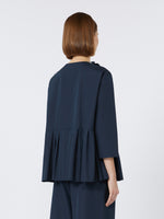 Flounce-Detail Washed Cotton Shirt for Women - Ultramarine - Max Mara UAE