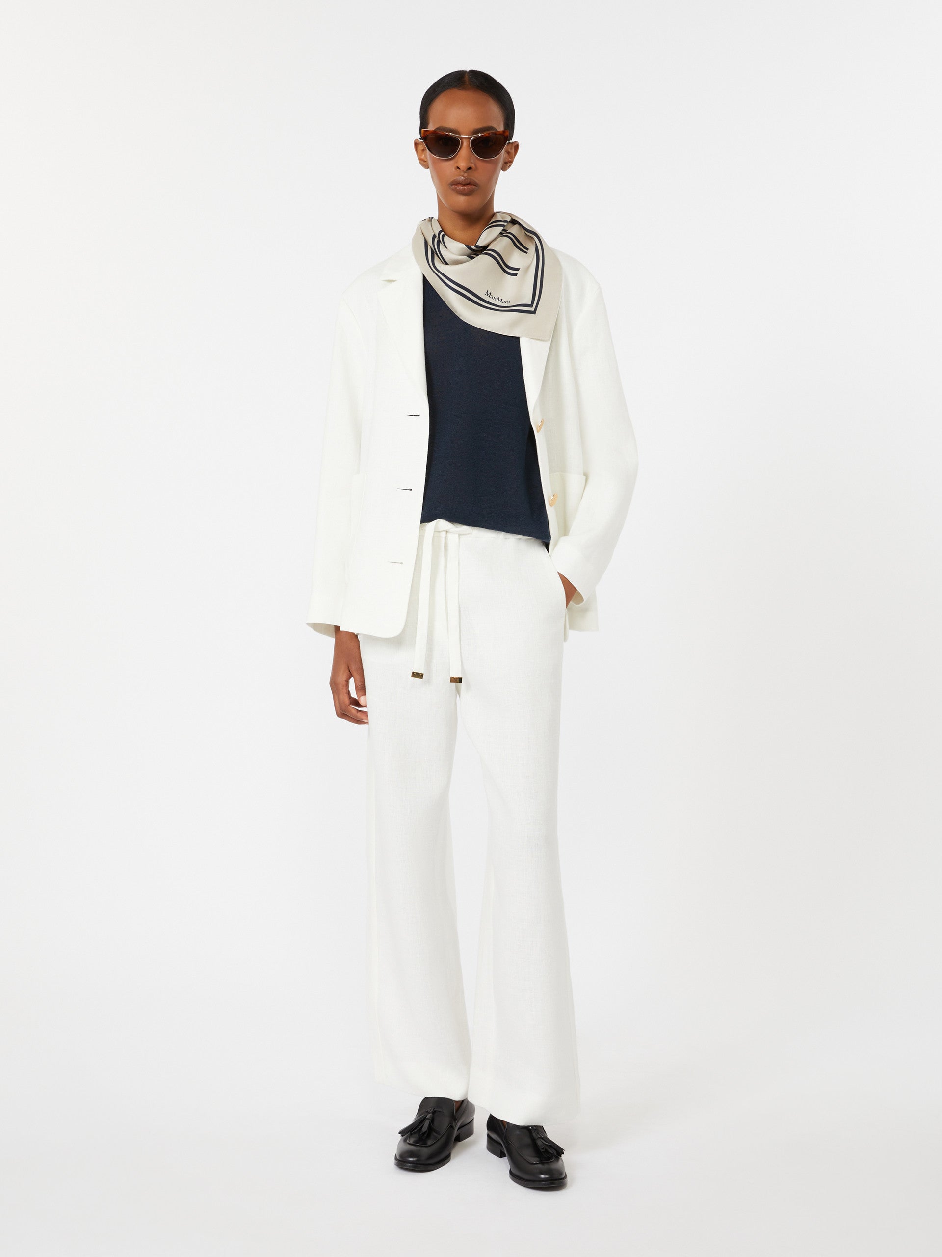 max mara linen basketweave trousers for women