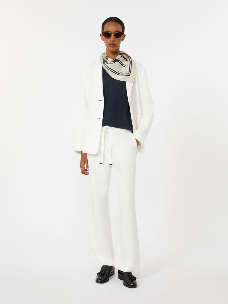 max mara linen basketweave trousers
