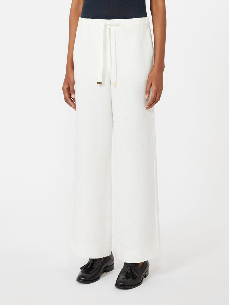 max mara linen basketweave trousers