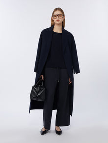 Wool Gabardine Trousers for Women - Ultramarine - Max Mara UAE