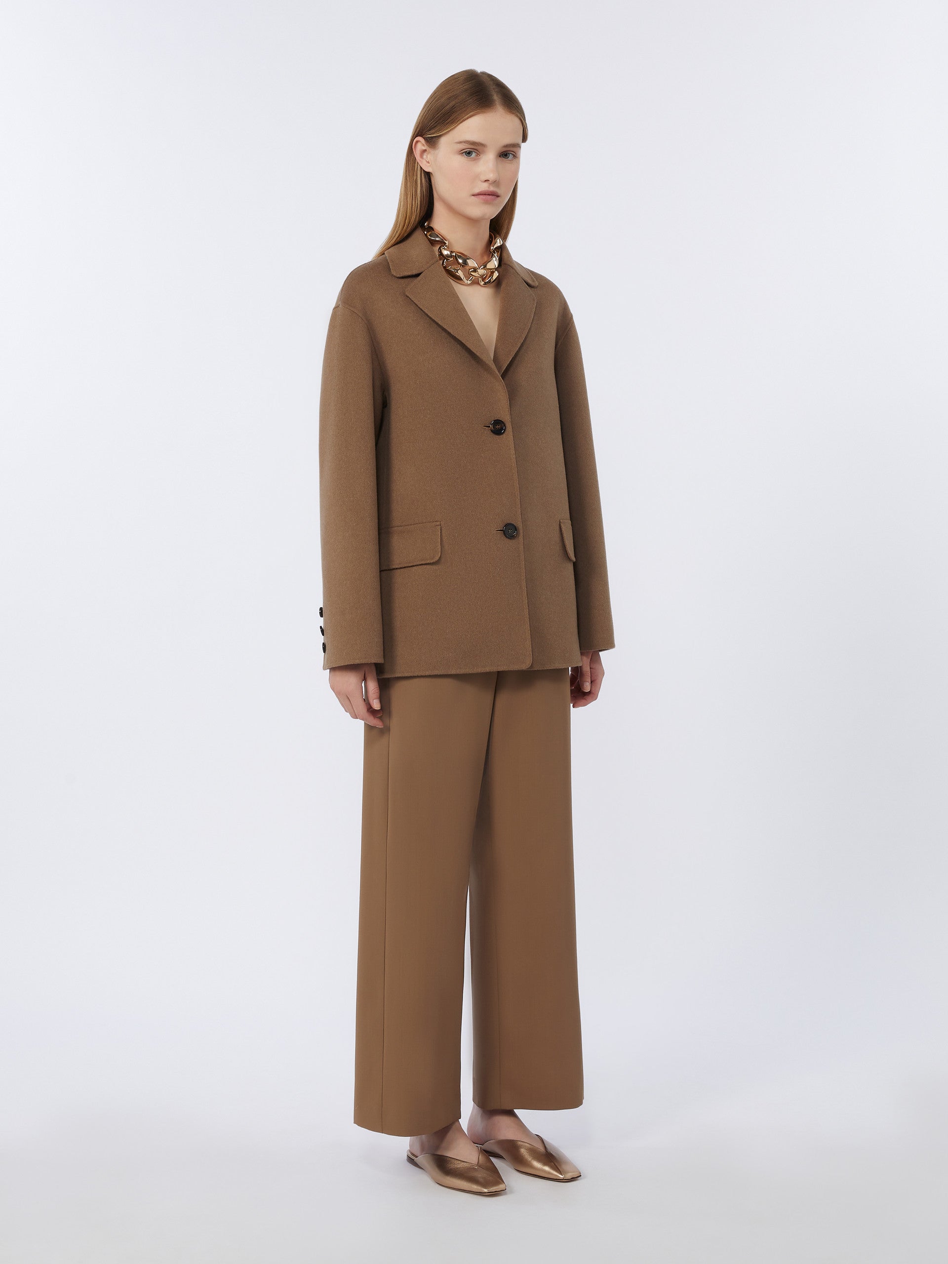 Wool gabardine trousers