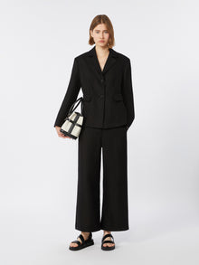 Stretch Cotton And Linen Trousers for Women - Black - Max Mara UAE