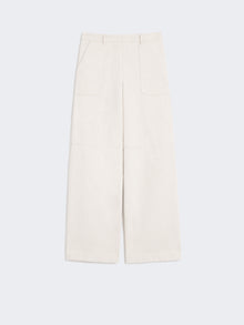 Washed Cotton Trousers for Women - Natural - Max Mara UAE