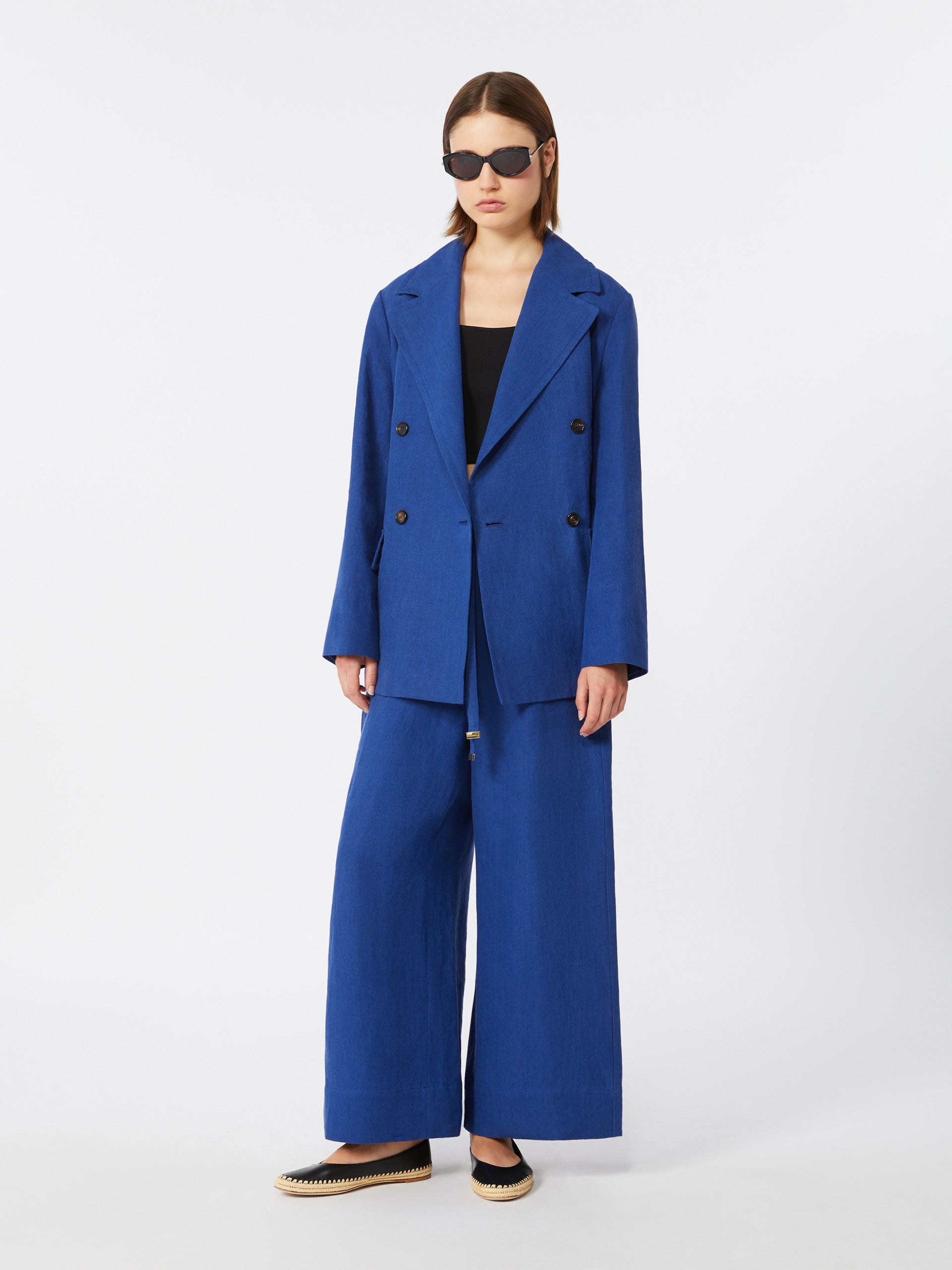 max mara linen drawstring trousers for women