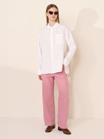 max mara cotton and linen 5-pocket trousers for women