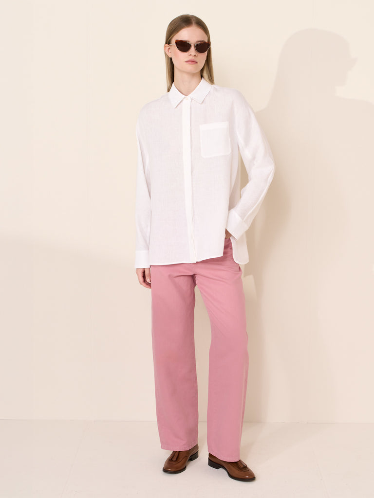 max mara cotton and linen 5-pocket trousers