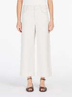 5-Pocket Cotton And Linen Trousers for Women - Ecru - Max Mara UAE