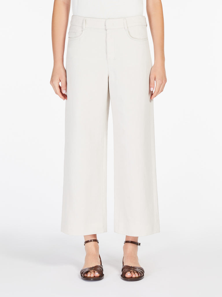 max mara 5-pocket cotton and linen trousers