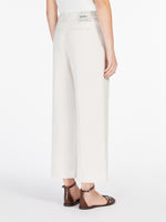 5-Pocket Cotton And Linen Trousers for Women - Ecru - Max Mara UAE