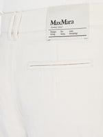 5-Pocket Cotton And Linen Trousers for Women - Ecru - Max Mara UAE