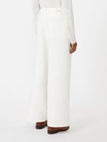 max mara wide-fit cotton and linen trousers for women