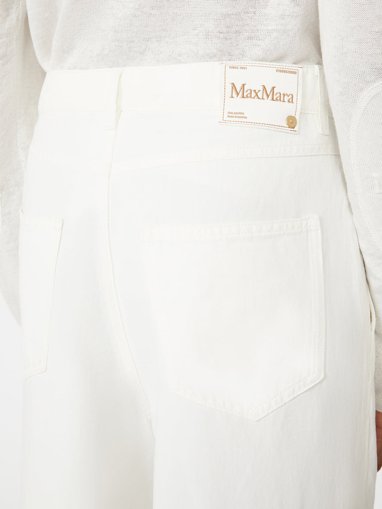 max mara wide-fit cotton and linen trousers