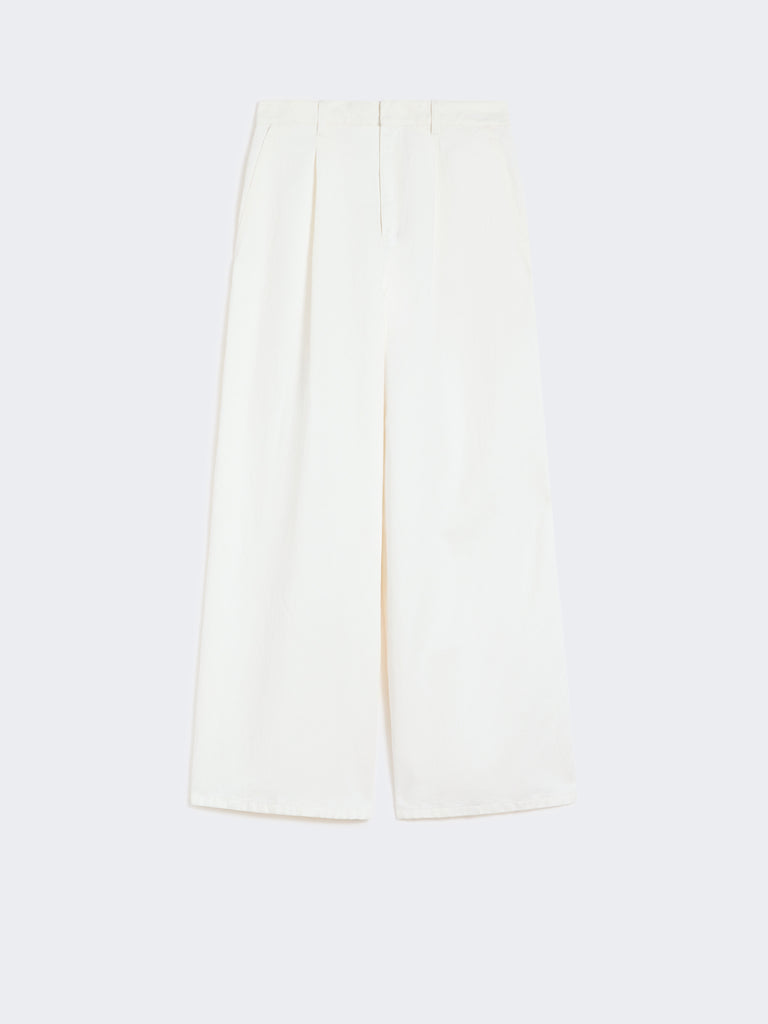 max mara wide-fit cotton and linen trousers