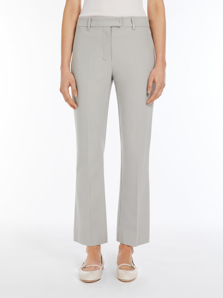 Slim-fit stretch cotton and viscose trousers