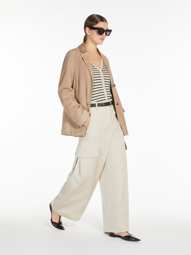 Gabardine Cargo Trousers for Women - Sand - Max Mara UAE
