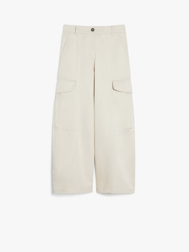 Gabardine Cargo Trousers for Women - Sand - Max Mara UAE